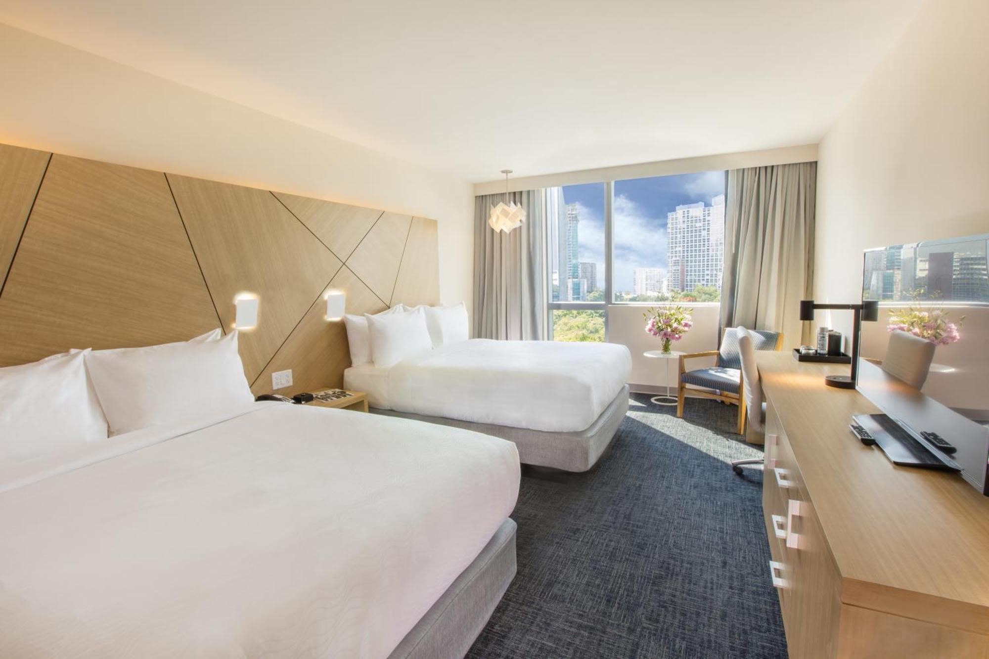 Superior Queen Room Two Queen Beds Roll Shower City Park View or Mobility Accessible